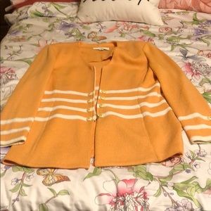 St. John pale orange/white zip up jacket